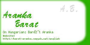 aranka barat business card